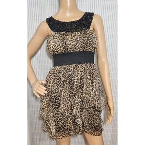 Roberta Layered Dress for Womens Size Small Summer Dress Animal Print